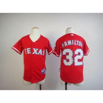 Rangers #32 Josh Hamilton Red 2010 World Series Patch Stitched Youth MLB Jersey Rangers #32 Josh Hamilton Red 2010 World Series Patch Stitched Youth MLB Jersey