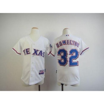 Rangers #32 Josh Hamilton White 2010 World Series Patch Stitched Youth MLB Jersey Rangers #32 Josh Hamilton White 2010 World Series Patch Stitched Youth MLB Jersey