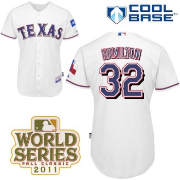 Rangers #32 Josh Hamilton White Cool Base 2011 World Series Patch Stitched MLB Jersey Rangers #32 Josh Hamilton White Cool Base 2011 World Series Patch Stitched MLB Jersey