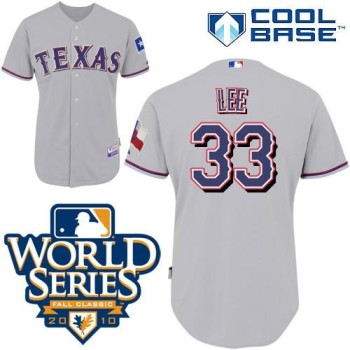 Rangers #33 Cliff Lee Grey Cool Base w/2010 World Series Patch Stitched MLB Jersey Rangers #33 Cliff Lee Grey Cool Base w/2010 World Series Patch Stitched MLB Jersey