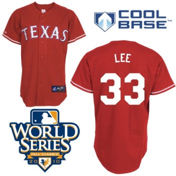 Rangers #33 Cliff Lee Red Cool Base w/2010 World Series Patch Stitched MLB Jersey Rangers #33 Cliff Lee Red Cool Base w/2010 World Series Patch Stitched MLB Jersey
