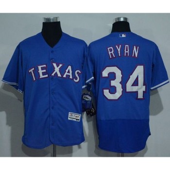 Rangers #34 Nolan Ryan Blue Flexbase Authentic Collection Stitched MLB Jersey Rangers #34 Nolan Ryan Blue Flexbase Authentic Collection Stitched MLB Jersey