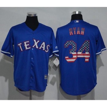 Rangers #34 Nolan Ryan Blue USA Flag Fashion Stitched MLB Jersey Rangers #34 Nolan Ryan Blue USA Flag Fashion Stitched MLB Jersey