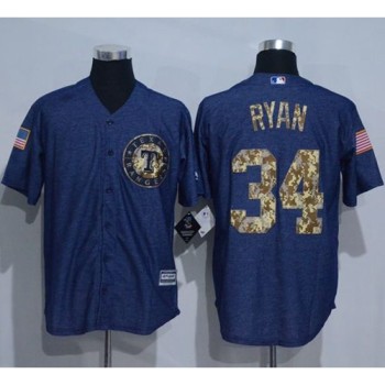 Rangers #34 Nolan Ryan Denim Blue Salute to Service Stitched MLB Jersey Rangers #34 Nolan Ryan Denim Blue Salute to Service Stitched MLB Jersey
