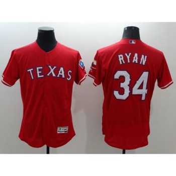 Rangers #34 Nolan Ryan Red Flexbase Authentic Collection Stitched MLB Jersey Rangers #34 Nolan Ryan Red Flexbase Authentic Collection Stitched MLB Jersey