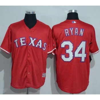 Rangers #34 Nolan Ryan Red New Cool Base Stitched MLB Jersey Rangers #34 Nolan Ryan Red New Cool Base Stitched MLB Jersey
