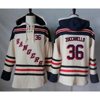 Rangers #36 Mats Zuccarello Cream Sawyer Hooded Sweatshirt Stitched NHL Jersey Rangers #36 Mats Zuccarello Cream Sawyer Hooded Sweatshirt Stitched NHL Jersey