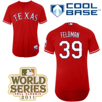 Rangers #39 Scott Feldman Red Cool Base 2011 World Series Patch Stitched MLB Jersey Rangers #39 Scott Feldman Red Cool Base 2011 World Series Patch Stitched MLB Jersey