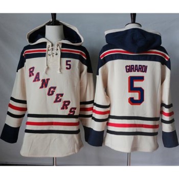 Rangers #5 Dan Girardi Cream Sawyer Hooded Sweatshirt Stitched NHL Jersey Rangers #5 Dan Girardi Cream Sawyer Hooded Sweatshirt Stitched NHL Jersey