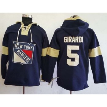 Rangers #5 Dan Girardi Navy Blue Pullover Hoodie Stitched NHL Jersey Rangers #5 Dan Girardi Navy Blue Pullover Hoodie Stitched NHL Jersey
