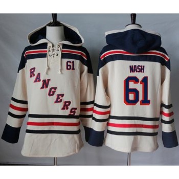 Rangers #61 Rick Nash Cream Sawyer Hooded Sweatshirt Stitched NHL Jersey Rangers #61 Rick Nash Cream Sawyer Hooded Sweatshirt Stitched NHL Jersey