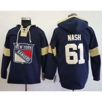 Rangers #61 Rick Nash Navy Blue Pullover Hoodie Stitched NHL Jersey Rangers #61 Rick Nash Navy Blue Pullover Hoodie Stitched NHL Jersey