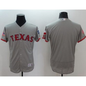 Rangers Blank Grey Fashion Stars & Stripes Flexbase Authentic Stitched MLB Jersey Rangers Blank Grey Fashion Stars & Stripes Flexbase Authentic Stitched MLB Jersey