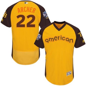 Rays #22 Chris Archer Gold Flexbase Authentic Collection 2016 All-Star American League Stitched MLB Jersey Rays #22 Chris Archer Gold Flexbase Authentic Collection 2016 All-Star American League Stitched MLB Jersey