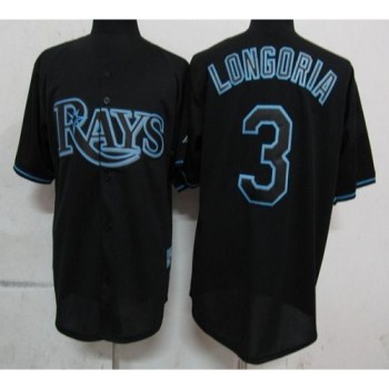 Rays #3 Evan Longoria Black Fashion Stitched MLB Jersey Rays #3 Evan Longoria Black Fashion Stitched MLB Jersey