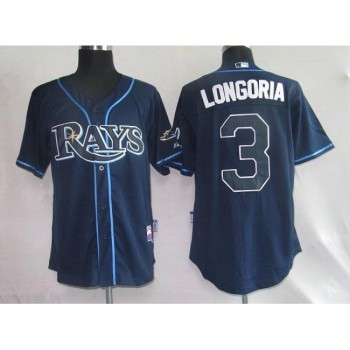 Rays #3 Evan Longoria Gark Blue Stitched MLB Jersey Rays #3 Evan Longoria Gark Blue Stitched MLB Jersey