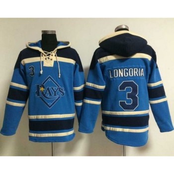 Rays #3 Evan Longoria Light Blue Sawyer Hooded Sweatshirt MLB Hoodie Rays #3 Evan Longoria Light Blue Sawyer Hooded Sweatshirt MLB Hoodie