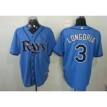 Rays #3 Evan Longoria Light Blue Stitched MLB Jersey Rays #3 Evan Longoria Light Blue Stitched MLB Jersey