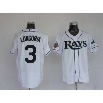 Rays #3 Evan Longoria Stitched White MLB Jersey Rays #3 Evan Longoria Stitched White MLB Jersey