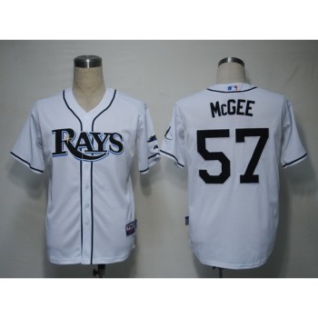 Rays #57 Jake Mcgee White Cool Base Stitched MLB Jersey Rays #57 Jake Mcgee White Cool Base Stitched MLB Jersey