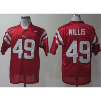 Rebels #49 Patrick Willis Red Stitched NCAA Jersey Rebels #49 Patrick Willis Red Stitched NCAA Jersey