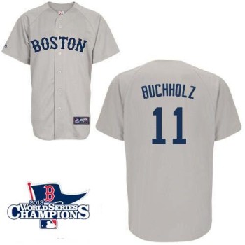 Red Sox #11 Clay Buchholz Grey Cool Base 2013 World Series Champions Patch Stitched MLB Jersey Red Sox #11 Clay Buchholz Grey Cool Base 2013 World Series Champions Patch Stitched MLB Jersey