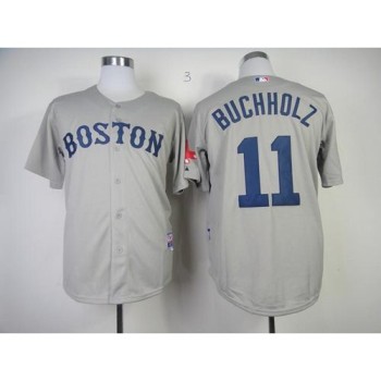 Red Sox #11 Clay Buchholz Grey Cool Base Stitched MLB Jersey Red Sox #11 Clay Buchholz Grey Cool Base Stitched MLB Jersey