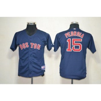 Red Sox #15 Dustin Pedroia Dark Blue Cool Base Stitched Youth MLB Jersey Red Sox #15 Dustin Pedroia Dark Blue Cool Base Stitched Youth MLB Jersey