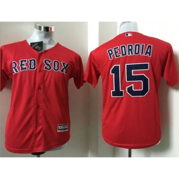 Red Sox #15 Dustin Pedroia Red Cool Base Name On Back Stitched Youth MLB Jersey Red Sox #15 Dustin Pedroia Red Cool Base Name On Back Stitched Youth MLB Jersey