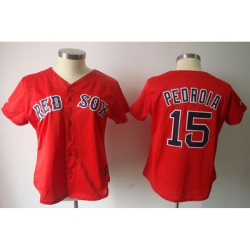 Red Sox #15 Dustin Pedroia Red Women's Fashion Stitched MLB Jersey Red Sox #15 Dustin Pedroia Red Women's Fashion Stitched MLB Jersey