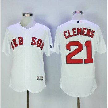 Red Sox #21 Roger Clemens White Flexbase Authentic Collection Stitched MLB Jersey Red Sox #21 Roger Clemens White Flexbase Authentic Collection Stitched MLB Jersey