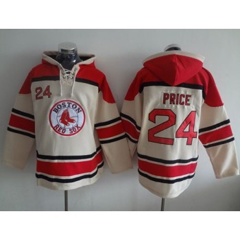 Red Sox #24 David Price Cream Sawyer Hooded Sweatshirt MLB Hoodie Red Sox #24 David Price Cream Sawyer Hooded Sweatshirt MLB Hoodie