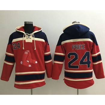 Red Sox #24 David Price Red Sawyer Hooded Sweatshirt MLB Hoodie Red Sox #24 David Price Red Sawyer Hooded Sweatshirt MLB Hoodie