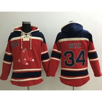 Red Sox #34 David Ortiz Red Sawyer Hooded Sweatshirt MLB Hoodie Red Sox #34 David Ortiz Red Sawyer Hooded Sweatshirt MLB Hoodie