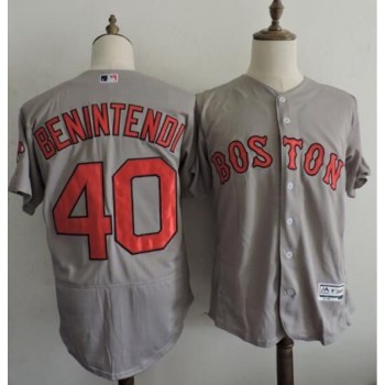 Red Sox #40 Andrew Benintendi Grey Flexbase Authentic Collection Stitched MLB Jersey Red Sox #40 Andrew Benintendi Grey Flexbase Authentic Collection Stitched MLB Jersey