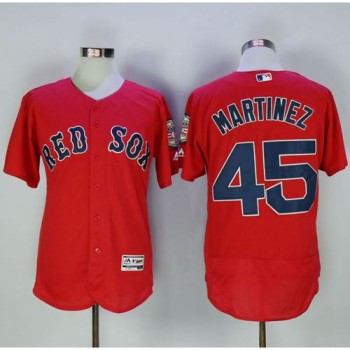 Red Sox #45 Pedro Martinez Red Flexbase Authentic Collection Stitched MLB Jersey Red Sox #45 Pedro Martinez Red Flexbase Authentic Collection Stitched MLB Jersey