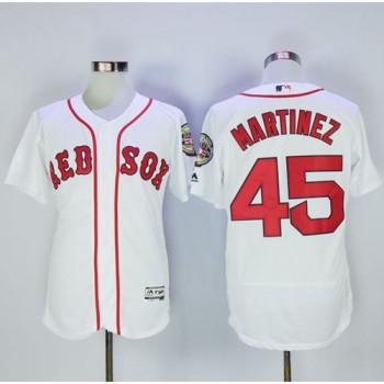 Red Sox #45 Pedro Martinez White Flexbase Authentic Collection Stitched MLB Jersey Red Sox #45 Pedro Martinez White Flexbase Authentic Collection Stitched MLB Jersey