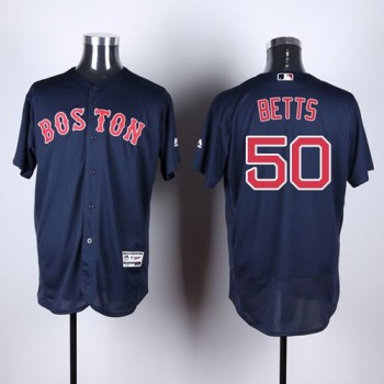 Red Sox #50 Mookie Betts Navy Blue Flexbase Authentic Collection Stitched MLB Jersey Red Sox #50 Mookie Betts Navy Blue Flexbase Authentic Collection Stitched MLB Jersey