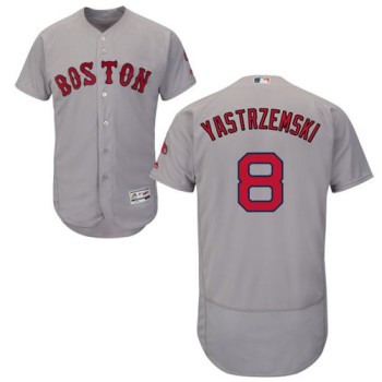 Red Sox #8 Carl Yastrzemski Grey Flexbase Authentic Collection Stitched MLB Jersey Red Sox #8 Carl Yastrzemski Grey Flexbase Authentic Collection Stitched MLB Jersey