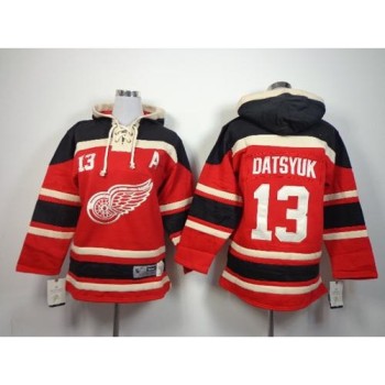 Red Wings #13 Pavel Datsyuk Red Sawyer Hooded Sweatshirt Stitched Youth NHL Jersey Red Wings #13 Pavel Datsyuk Red Sawyer Hooded Sweatshirt Stitched Youth NHL Jersey