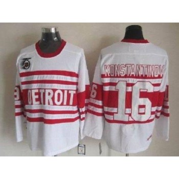 Red Wings #16 Vladimir Konstantinov White CCM Throwback 75TH Stitched NHL Jersey Red Wings #16 Vladimir Konstantinov White CCM Throwback 75TH Stitched NHL Jersey