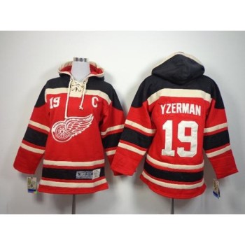 Red Wings #19 Steve Yzerman Red Sawyer Hooded Sweatshirt Stitched Youth NHL Jersey Red Wings #19 Steve Yzerman Red Sawyer Hooded Sweatshirt Stitched Youth NHL Jersey