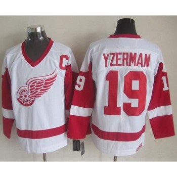 Red Wings #19 Steve Yzerman White CCM Throwback Stitched NHL Jersey Red Wings #19 Steve Yzerman White CCM Throwback Stitched NHL Jersey