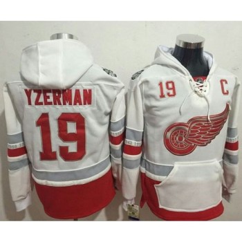 Red Wings #19 Steve Yzerman White Name & Number Pullover NHL Hoodie Red Wings #19 Steve Yzerman White Name & Number Pullover NHL Hoodie