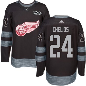 Red Wings #24 Chris Chelios Black 1917-2017 100th Anniversary Stitched NHL Jersey Red Wings #24 Chris Chelios Black 1917-2017 100th Anniversary Stitched NHL Jersey