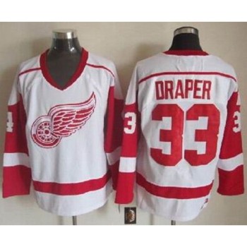 Red Wings #33 Kris Draper White CCM Throwback Stitched NHL Jersey Red Wings #33 Kris Draper White CCM Throwback Stitched NHL Jersey