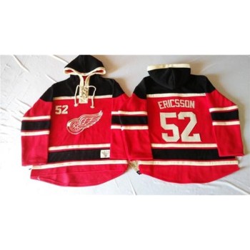 Red Wings #52 Jonathan Ericsson Red Sawyer Hooded Sweatshirt Stitched NHL Jersey Red Wings #52 Jonathan Ericsson Red Sawyer Hooded Sweatshirt Stitched NHL Jersey