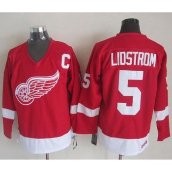 Red Wings #5 Nicklas Lidstrom Red CCM Throwback Stitched NHL Jersey Red Wings #5 Nicklas Lidstrom Red CCM Throwback Stitched NHL Jersey