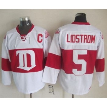 Red Wings #5 Nicklas Lidstrom White Winter Classic CCM Throwback Stitched NHL Jersey Red Wings #5 Nicklas Lidstrom White Winter Classic CCM Throwback Stitched NHL Jersey