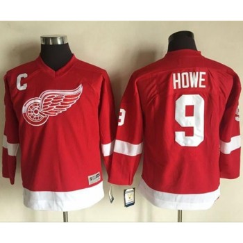 Red Wings #9 Gordie Howe Red CCM Throwback Stitched Youth NHL Jersey Red Wings #9 Gordie Howe Red CCM Throwback Stitched Youth NHL Jersey